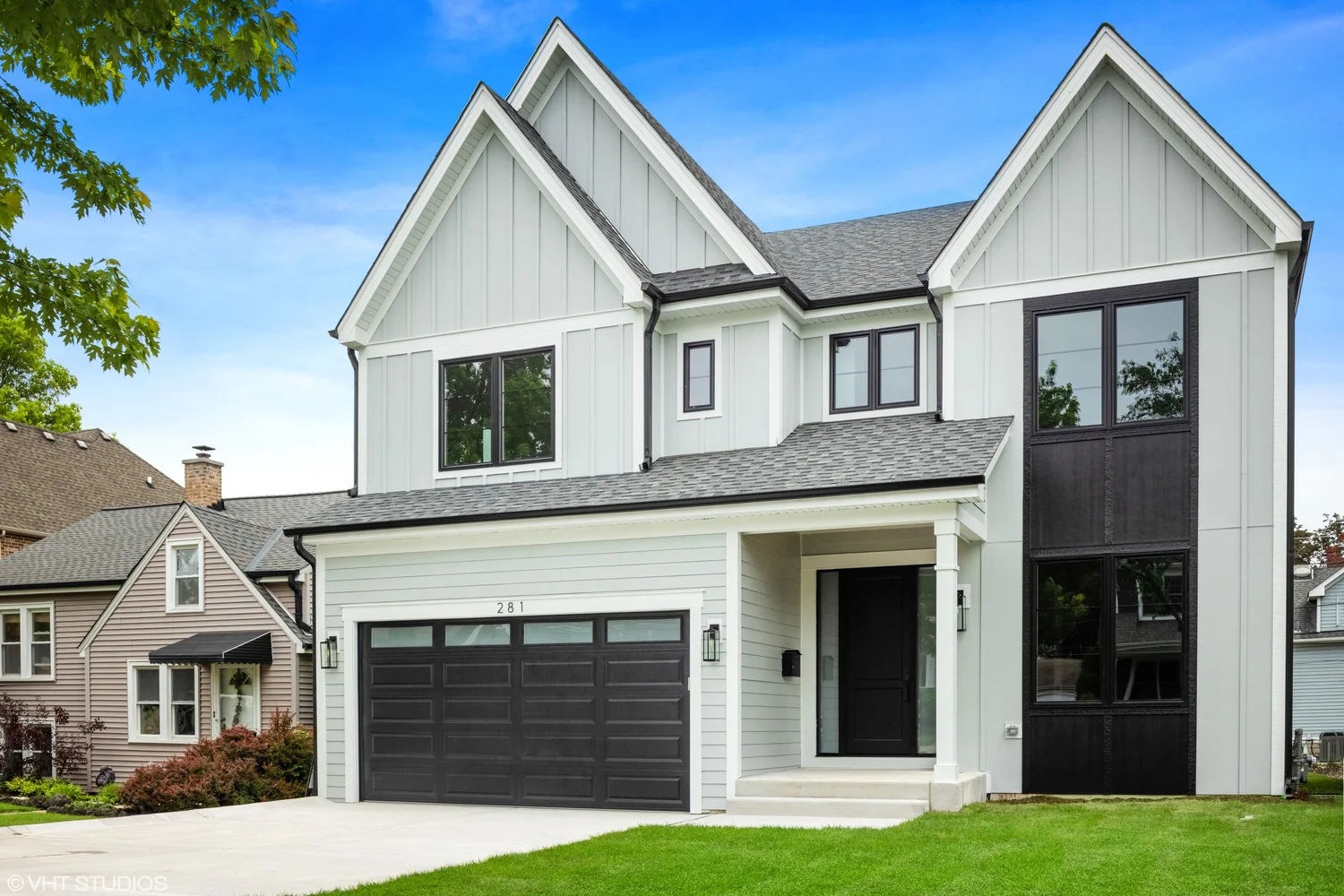 Custom home framing during construction